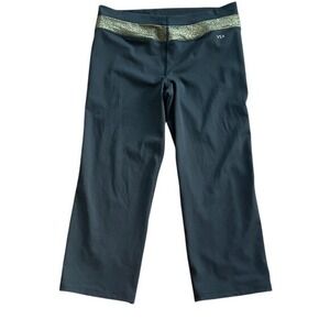 VSX Black Supermodel Capri Leggings Gold Waistband Medium‎